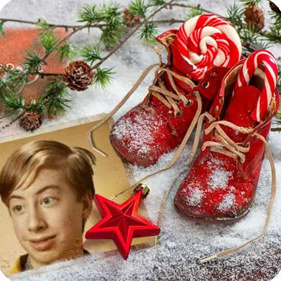 Photo effect - Xmas tradition to leave gifts in boots